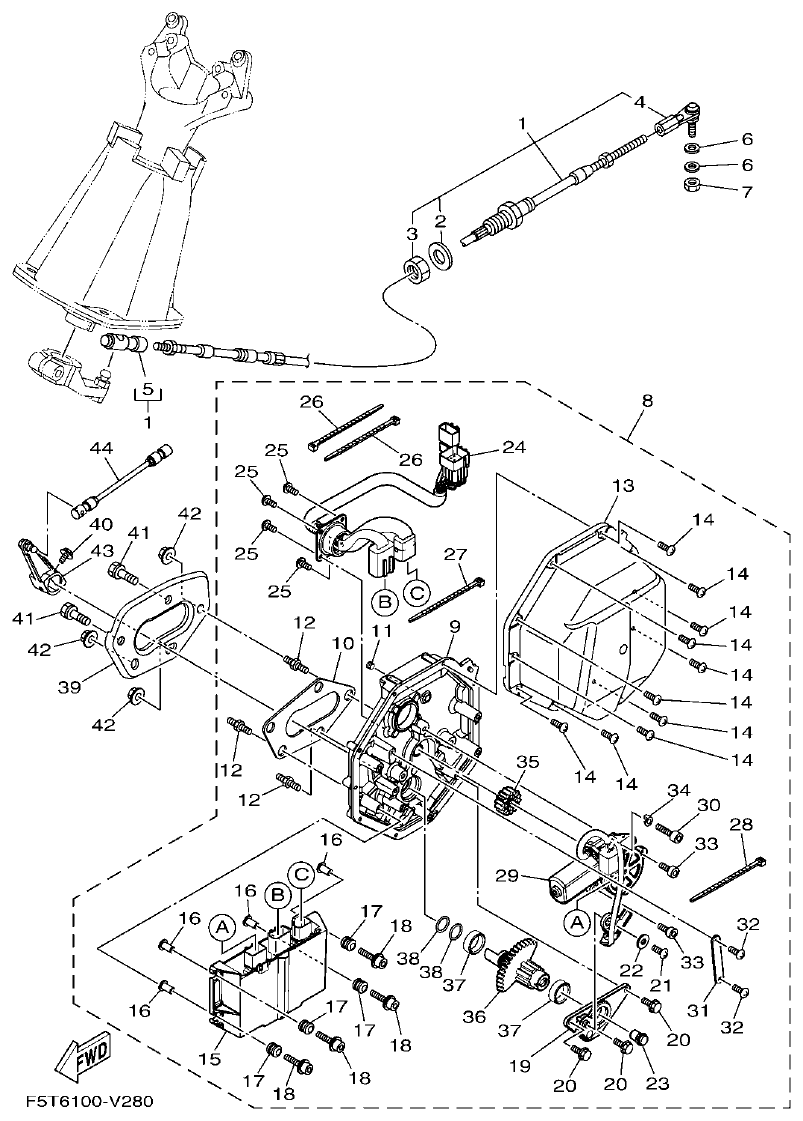 Yamaha VX1050AV CONTROL CABLE parts diagram